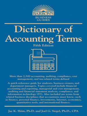 cover image of Dictionary of Accounting Terms